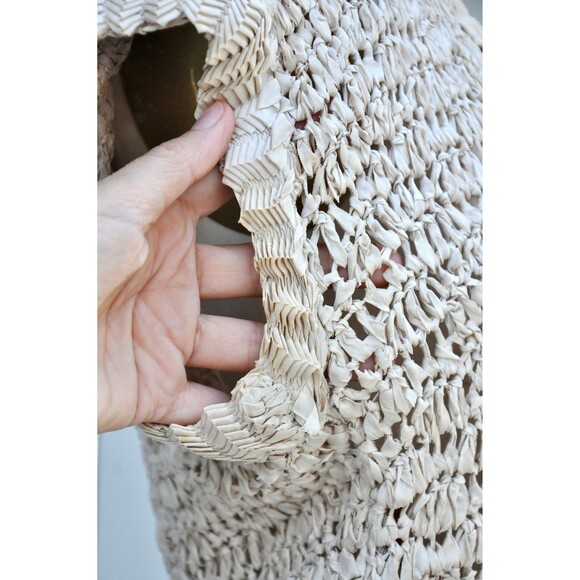 40s 50s Ivory Crochet Dress Marina California Saks Fifth Avenue See Through XXS - Picture 3 of 10